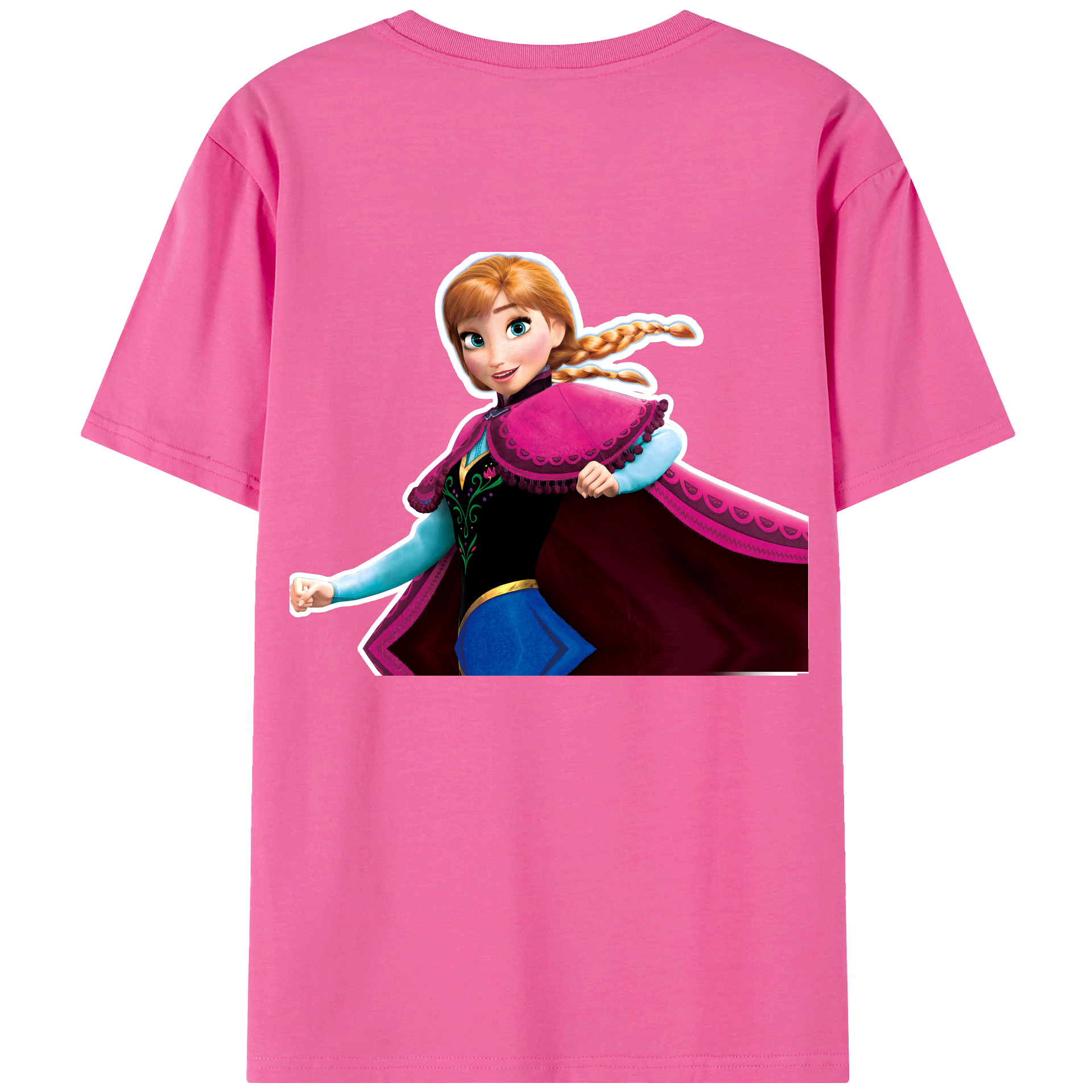 （画像用） アナと雪の女王 アンナ エルサ Frozen Anna Elsa レディース半袖Tシャツ(バックプリント)